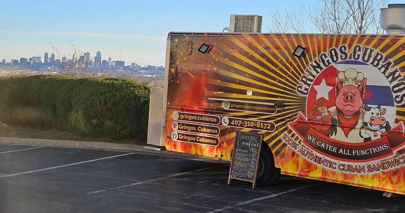 Gringos Cubanos truck against the skyline